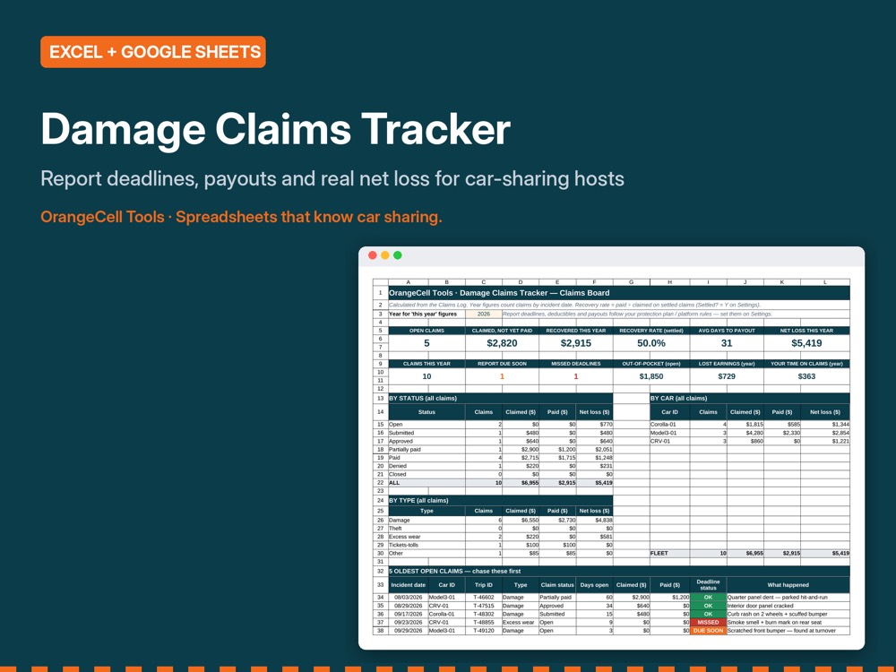 Damage Claims Tracker preview