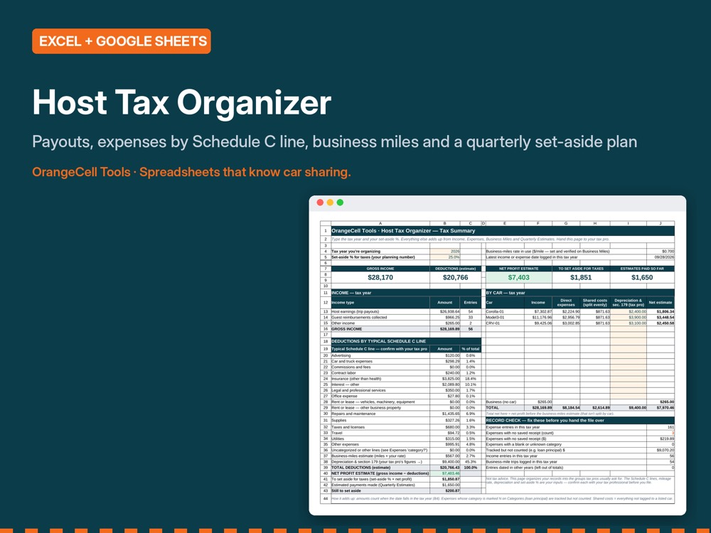 Host Tax Organizer preview