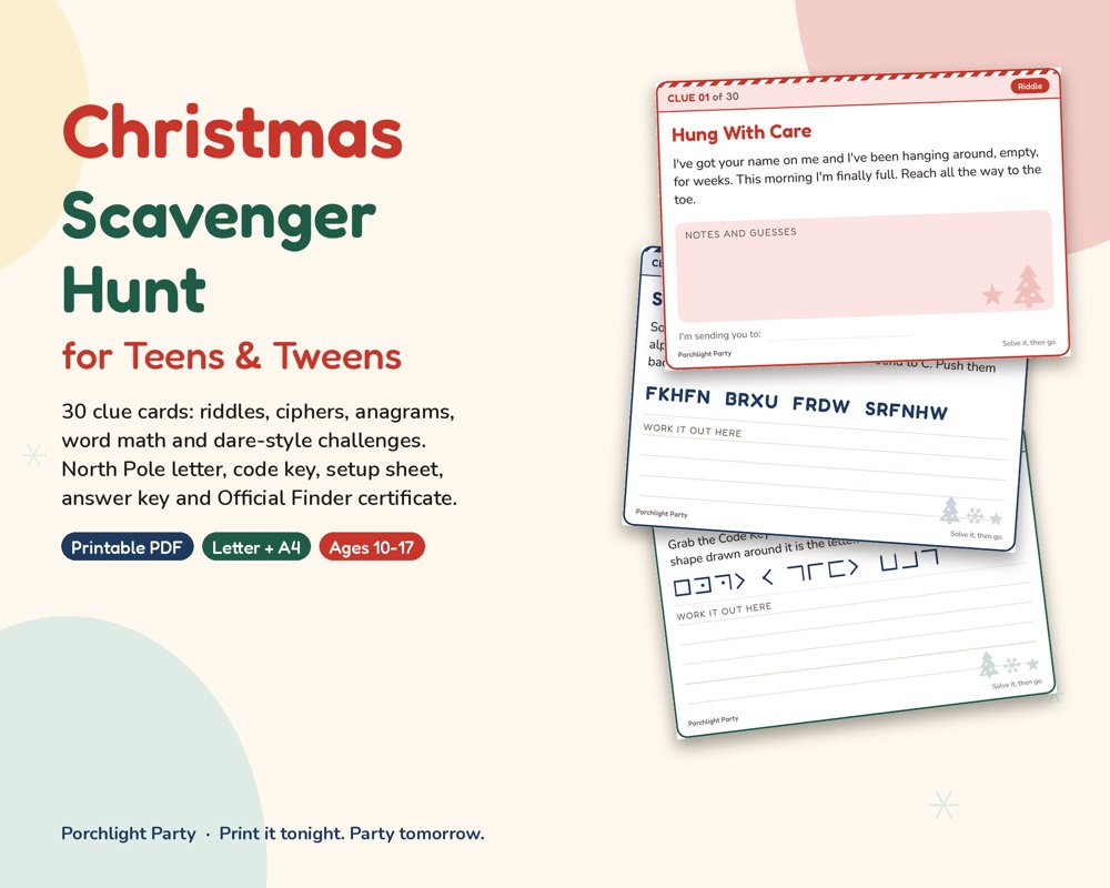 Christmas Scavenger Hunt for Teens & Tweens preview