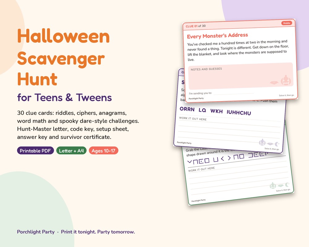 Halloween Scavenger Hunt for Tweens & Teens preview