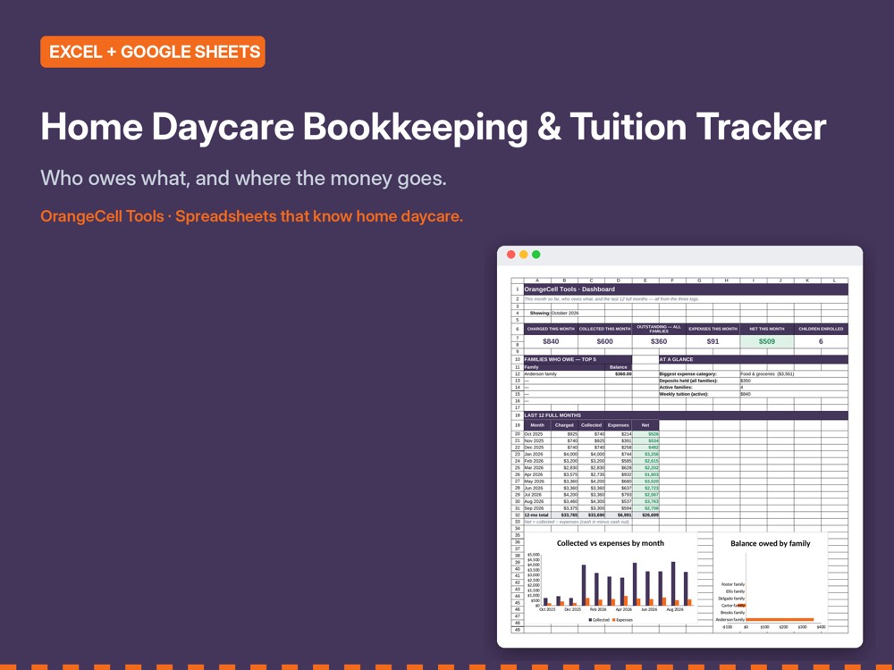 Home Daycare Bookkeeping & Tuition Tracker preview