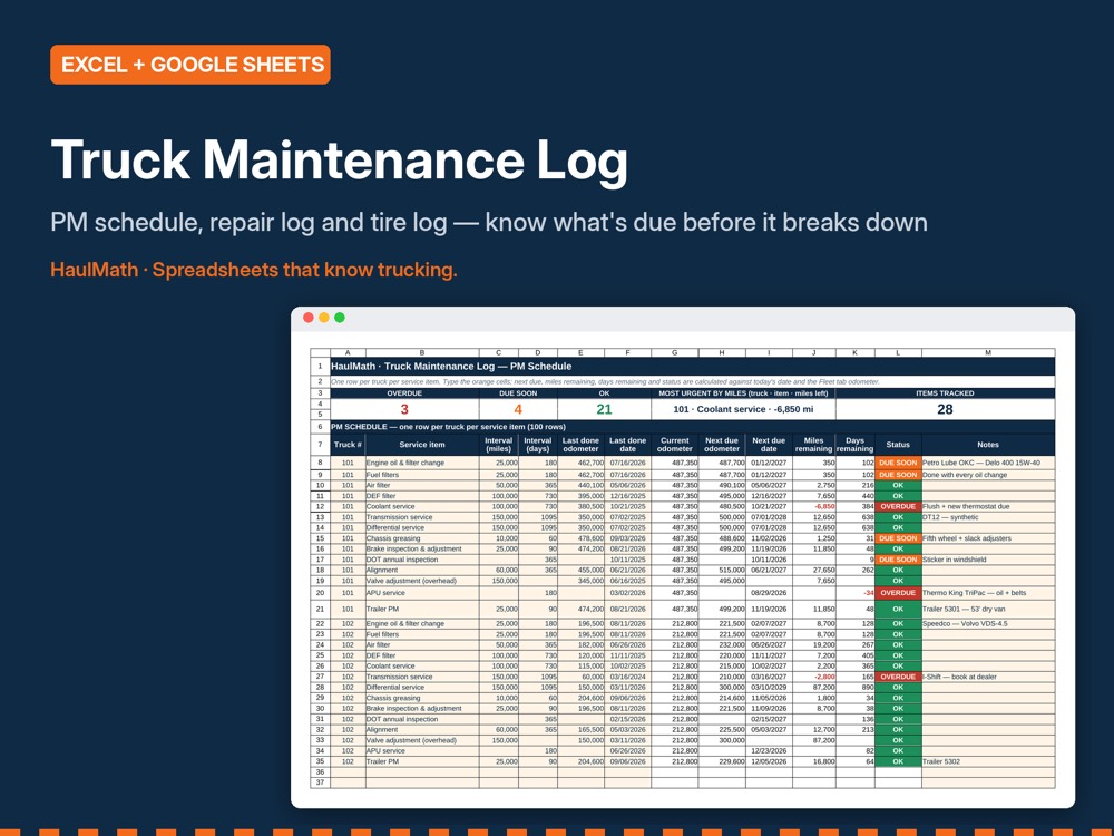 Truck Maintenance Log preview